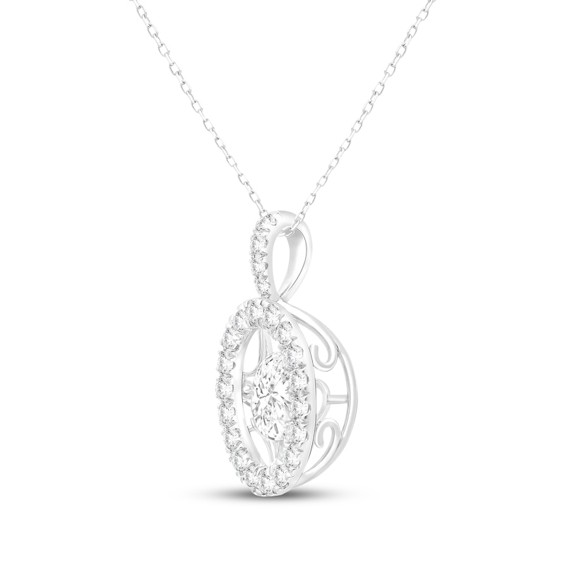 Main Image 2 of Unstoppable Love Oval-Cut Lab-Grown Diamond Necklace 2-1/2 ct tw 10K White Gold 18"