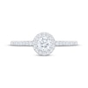Thumbnail Image 3 of Round-Cut Diamond Halo Engagement Ring 1/2 ct tw 10K White Gold