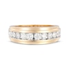 Thumbnail Image 4 of Lab-Grown Diamonds Men's Stepped Wedding Band 1 ct tw 10K Yellow Gold