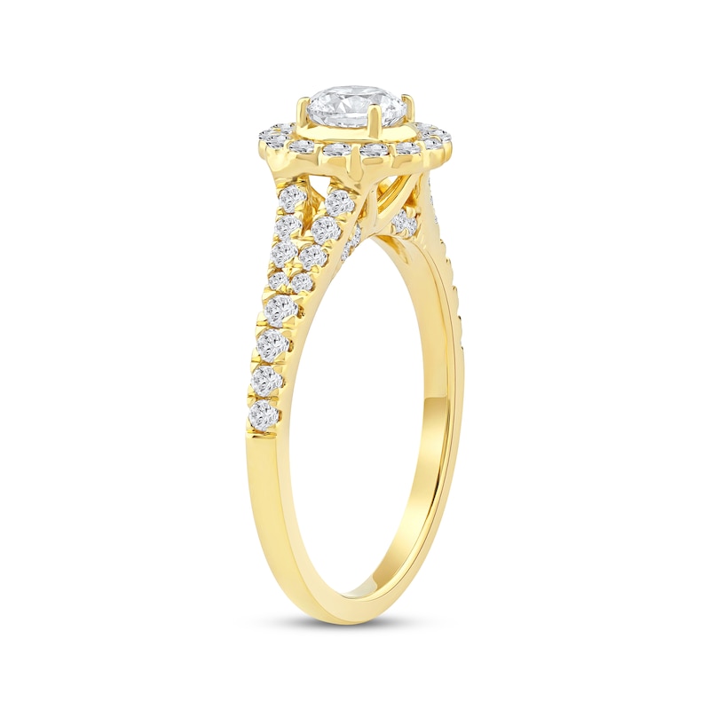 Main Image 2 of Adore Heirloom Round-Cut Diamond Halo Engagement Ring 1 ct tw 18K Yellow Gold