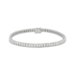 KAY Lab-Grown Diamonds Men's Square Link Line Bracelet 1 ct tw Sterling Silver 8.5"