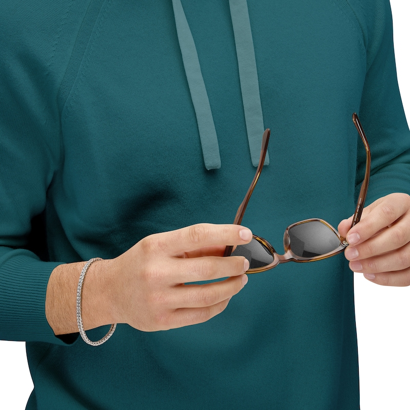 Main Image 4 of KAY Lab-Grown Diamonds Men's Square Link Line Bracelet 1 ct tw Sterling Silver 8.5"