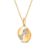 Thumbnail Image 2 of Diamond Dog Bone Disc Necklace 1/15 ct tw 14K Yellow Gold 18"