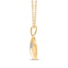 Thumbnail Image 3 of Diamond Dog Bone Disc Necklace 1/15 ct tw 14K Yellow Gold 18"