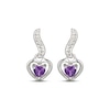 Thumbnail Image 2 of Heart-Shaped Amethyst Wavy Drop Earrings Sterling Silver