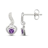 Thumbnail Image 3 of Heart-Shaped Amethyst Wavy Drop Earrings Sterling Silver