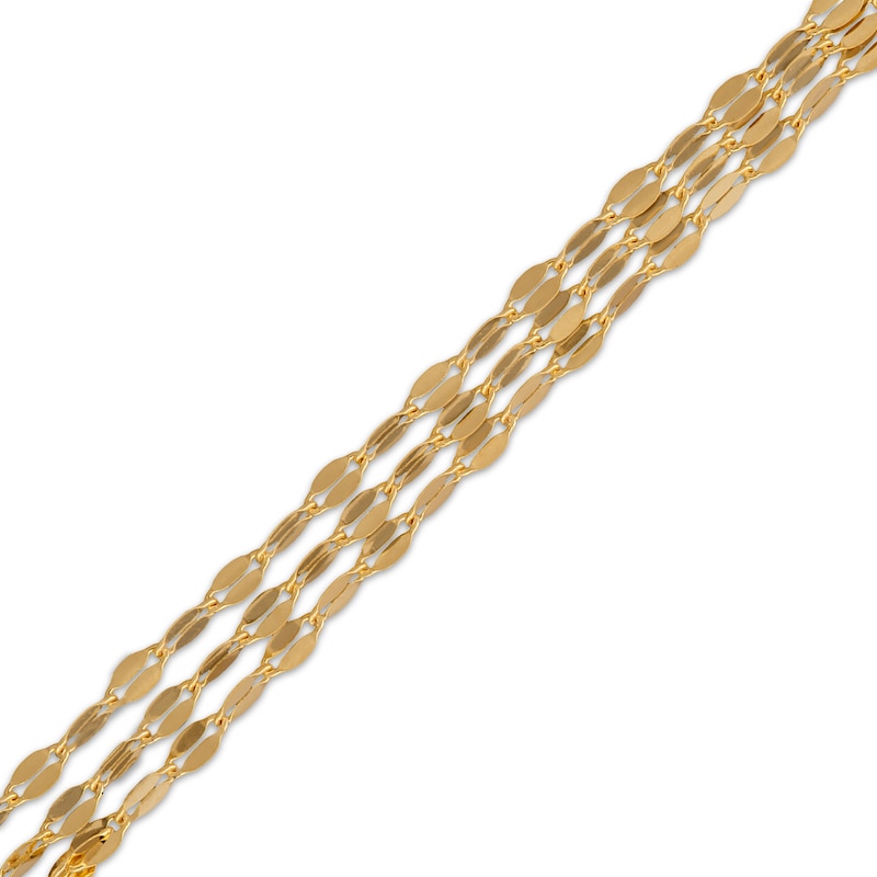 Main Image 2 of Multi-Strand Mirror Chain Bracelet Solid 14K Yellow Gold 7.25"