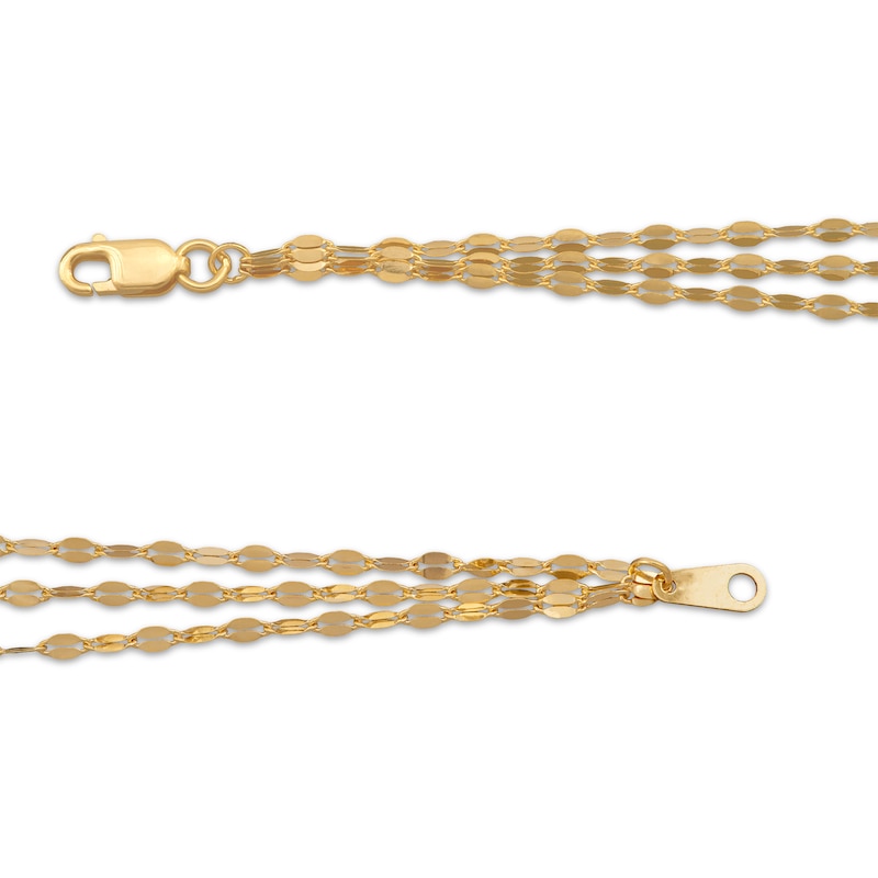 Main Image 3 of Multi-Strand Mirror Chain Bracelet Solid 14K Yellow Gold 7.25"