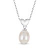 Thumbnail Image 1 of Cultured Pearl Heart Drop Necklace Sterling Silver 18"
