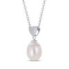 Thumbnail Image 2 of Cultured Pearl Heart Drop Necklace Sterling Silver 18"