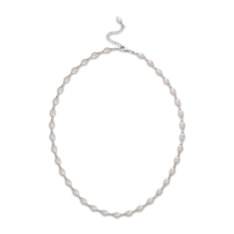 Main Image 1 of Cultured Pearl Necklace Sterling Silver 18"