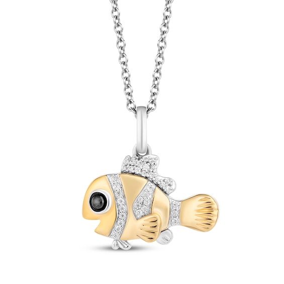 Disney Treasures Finding Nemo Diamond Necklace 1/15 ct tw Sterling Silver & 10K Yellow Gold 19"