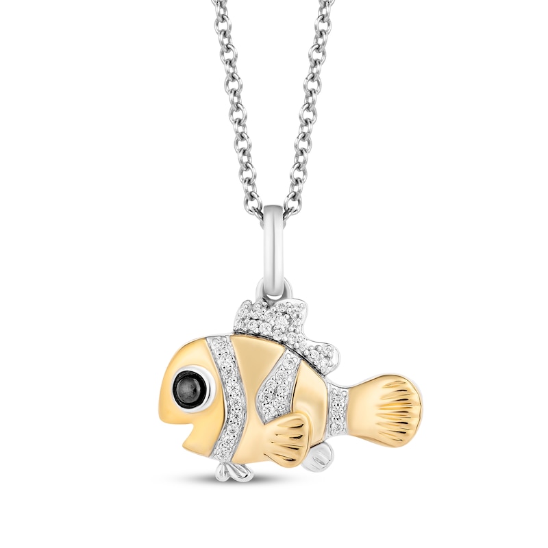 Main Image 1 of Disney Treasures Finding Nemo Diamond Necklace 1/15 ct tw Sterling Silver & 10K Yellow Gold 19"