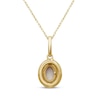 Thumbnail Image 3 of Oval-Cut Opal & Diamond Necklace 1/6 ct tw 10K Yellow Gold 18"