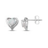 Thumbnail Image 3 of Heart-Shaped Lab-Created Opal and White Lab-Created Sapphire Stud Earrings Sterling Silver