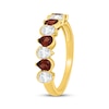 Thumbnail Image 2 of Pear-Shaped Garnet & White Lab-Created Sapphire Ring 24K Yellow Gold Vermeil Sterling Silver