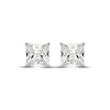 Thumbnail Image 2 of Square-Cut White Lab-Created Sapphire Solitaire Stud Earrings Sterling Silver