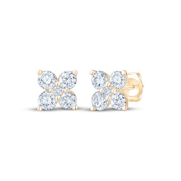 KAY Lab-Grown Diamonds Multi-Stone Stud Earrings 3/4 ct tw 10K Yellow Gold