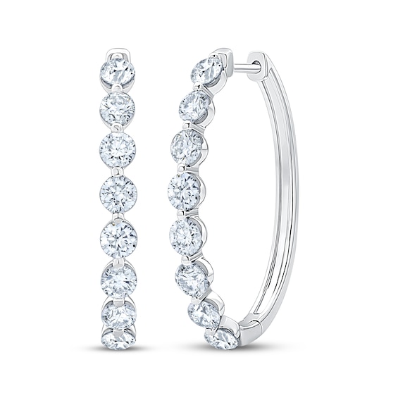 KAY Lab-Grown Diamonds Hoop Earrings 3 ct tw 10K White Gold