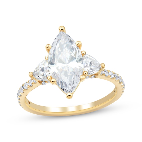 Adore Lab-Grown Diamonds Certified Marquise & Trillion-Cut Engagement Ring 2-3/4 ct tw 14K Yellow Gold
