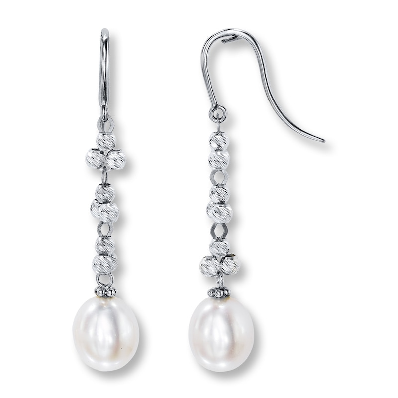 Main Image 1 of Dangle Earrings Cultured Pearls Sterling Silver