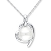 Cultured Pearl Necklace Diamond Accent Sterling Silver