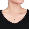 Cultured Pearl Necklace Sapphires/Diamonds 10K White Gold