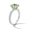 Thumbnail Image 2 of Neil Lane Square Emerald-Cut Green Quartz Engagement Ring 3/8 ct tw Diamond 14K White Gold