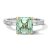 Thumbnail Image 3 of Neil Lane Square Emerald-Cut Green Quartz Engagement Ring 3/8 ct tw Diamond 14K White Gold