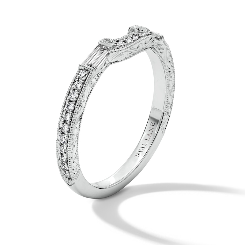 Main Image 2 of Neil Lane Baguette and Round-Cut Diamond Wedding Band 1/3 ct tw 14K White Gold