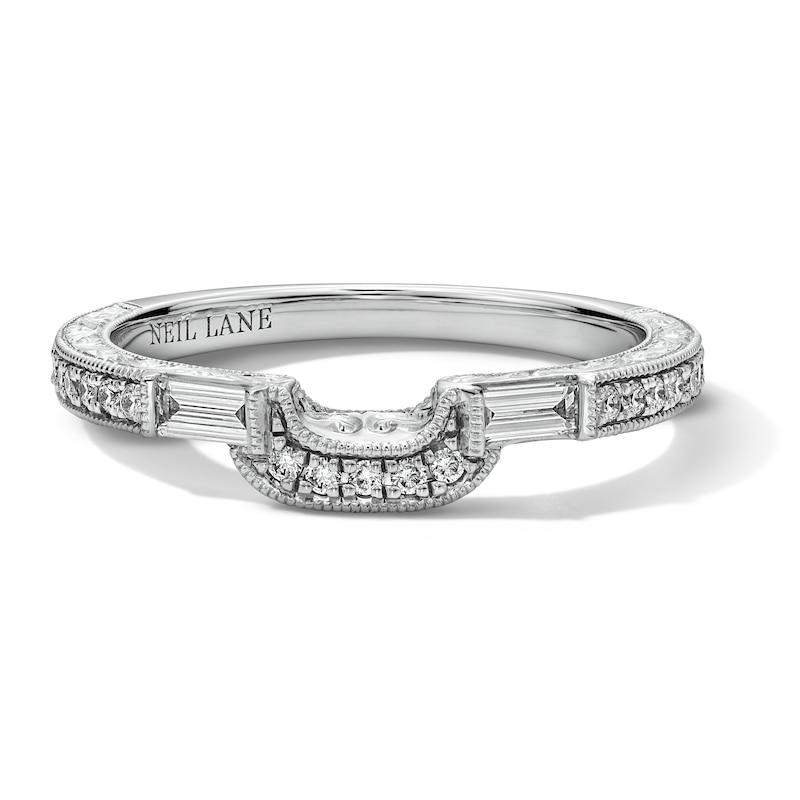 Main Image 3 of Neil Lane Baguette and Round-Cut Diamond Wedding Band 1/3 ct tw 14K White Gold