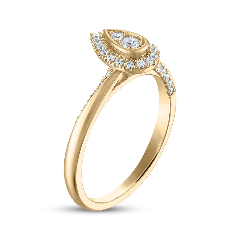 Main Image 2 of Adore Multi-Diamond Pear-Shaped Halo Engagement Ring 1/4 ct tw 10K Yellow Gold