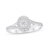 Thumbnail Image 1 of Round-Cut Diamond Oval-Halo Engagement Ring 3/8 ct tw 10K White Gold