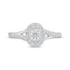 Thumbnail Image 3 of Round-Cut Diamond Oval-Halo Engagement Ring 3/8 ct tw 10K White Gold