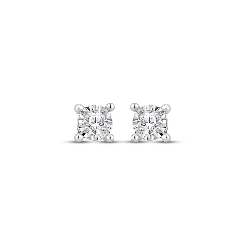 Main Image 2 of Diamond Solitaire Stud Earrings 1/6 ct tw Sterling Silver (J/I3)