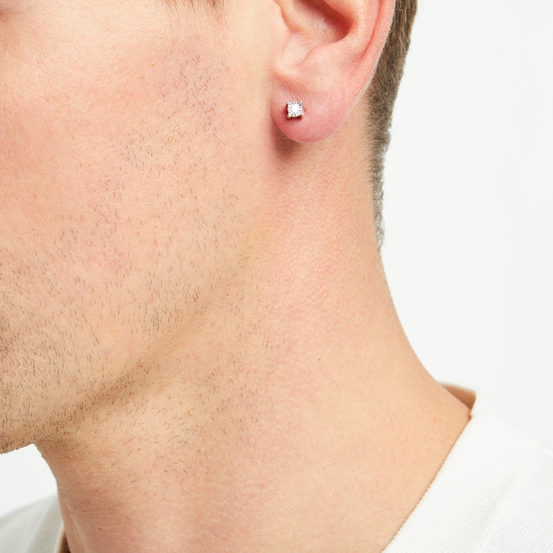 Main Image 3 of Diamond Solitaire Stud Earrings 1/6 ct tw Sterling Silver (J/I3)