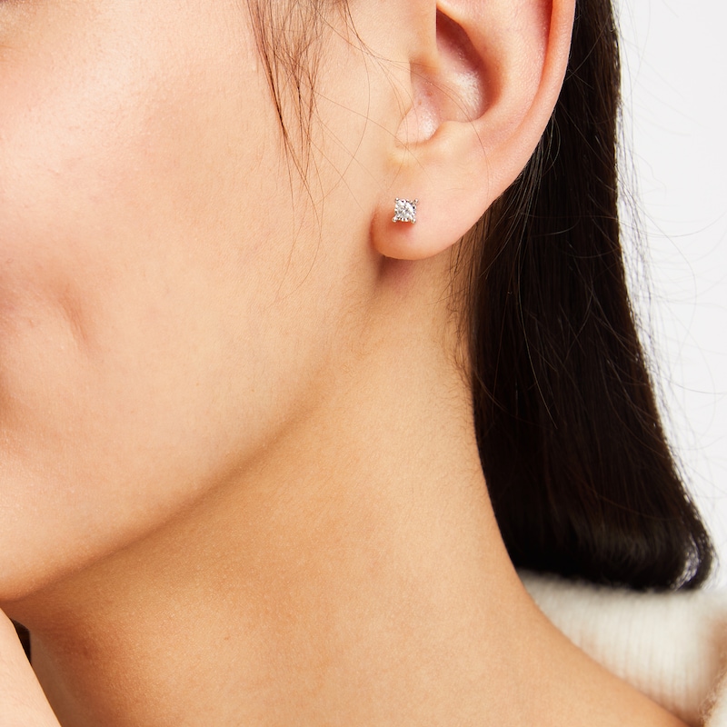 Main Image 4 of Diamond Solitaire Stud Earrings 1/6 ct tw Sterling Silver (J/I3)