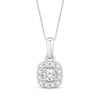 Thumbnail Image 1 of Diamond Cushion-Shaped Halo Necklace 1/6 ct tw Sterling Silver 17"