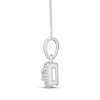 Thumbnail Image 2 of Diamond Cushion-Shaped Halo Necklace 1/6 ct tw Sterling Silver 17"