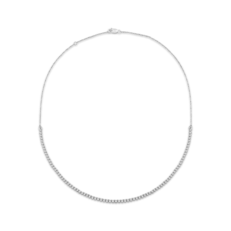 Main Image 1 of Diamond Riviera Necklace 1 ct tw 10K White Gold 17"