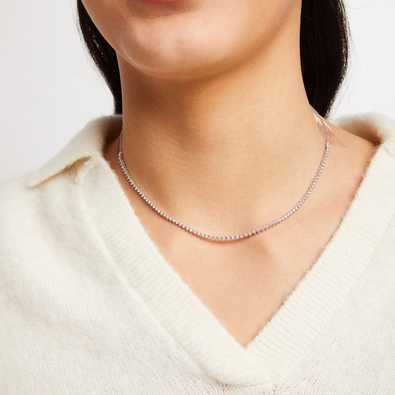 Main Image 4 of Diamond Riviera Necklace 1 ct tw 10K White Gold 17"