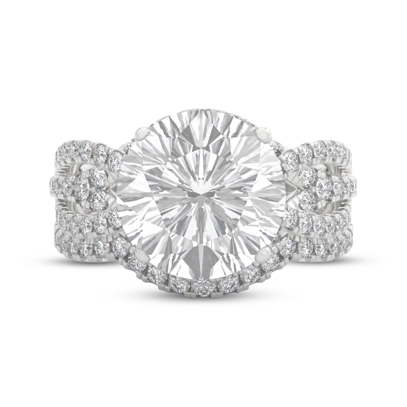 Main Image 3 of THE LEO Legacy Lab-Grown Diamond Round-Cut Twist Shank Bridal Set 3-7/8 ct tw 14K White Gold