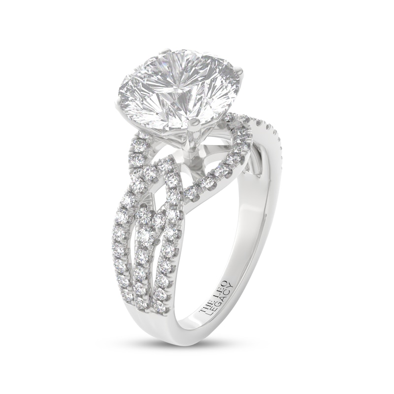 Main Image 5 of THE LEO Legacy Lab-Grown Diamond Round-Cut Twist Shank Engagement Ring 3-3/4 ct tw 14K White Gold