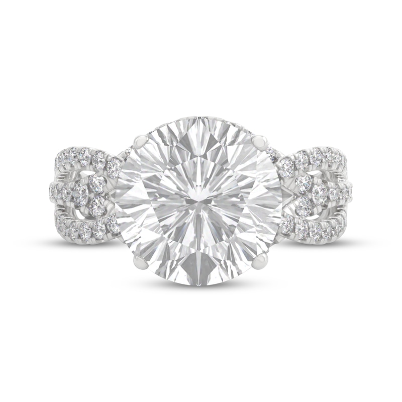 Main Image 6 of THE LEO Legacy Lab-Grown Diamond Round-Cut Twist Shank Engagement Ring 3-3/4 ct tw 14K White Gold