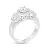Thumbnail Image 2 of Adore Round-Cut Diamond Three-Stone Halo Engagement Ring 1 ct tw 14K White Gold