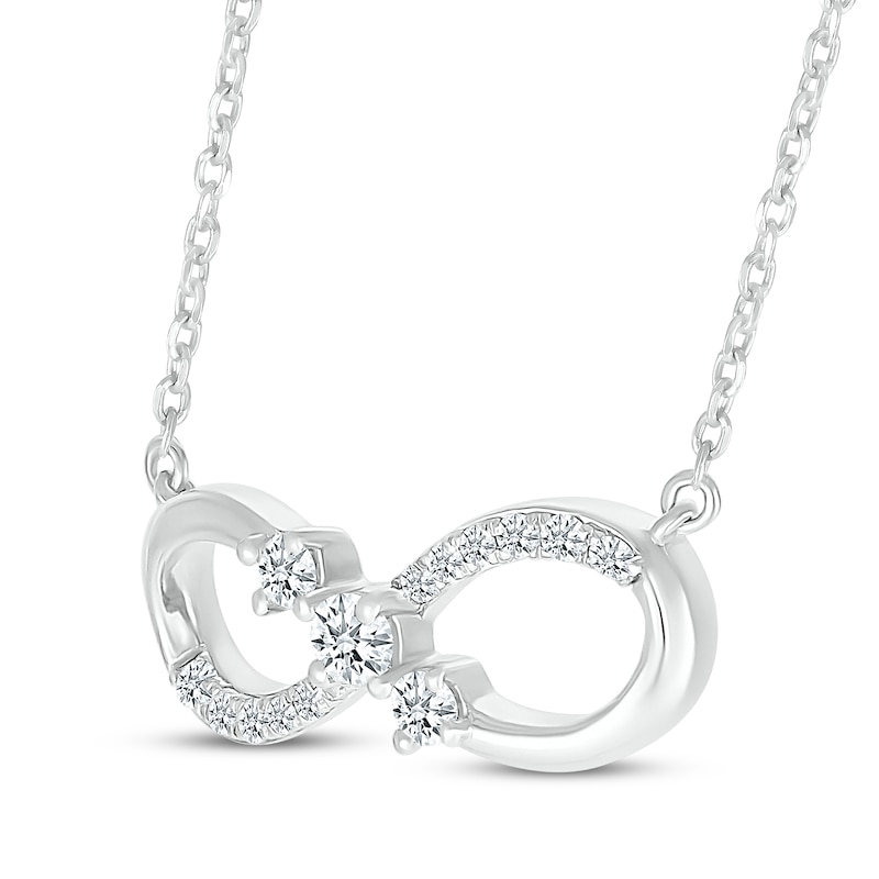 Main Image 2 of Diamond Infinity Necklace 1/4 ct tw 10K White Gold 18"