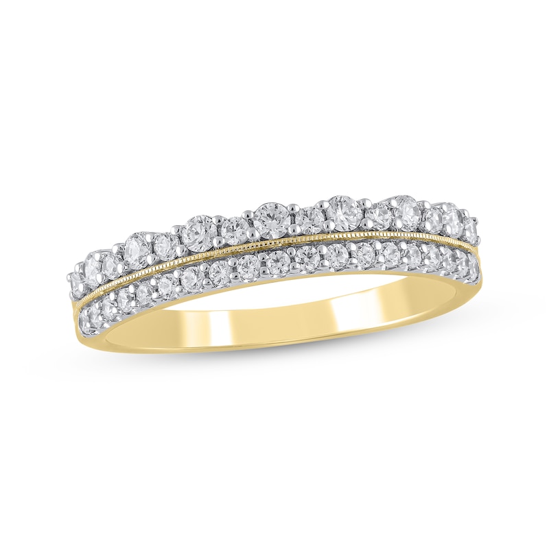 Main Image 1 of Adore Diamond Two-Row Anniversary Ring 1/2 ct tw 14K Yellow Gold