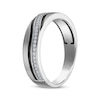 Thumbnail Image 2 of Men's Diamond Curved Wedding Band 1/6 ct tw 10K White Gold