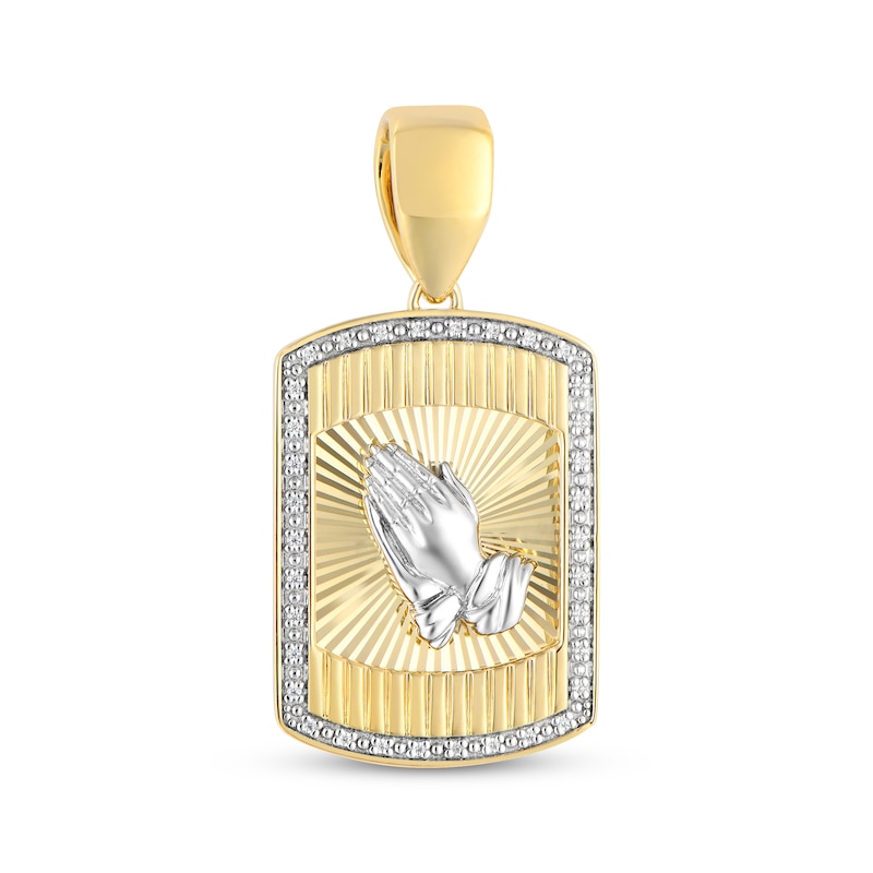 Main Image 1 of Men's Diamond Praying Hands Charm 1/10 ct tw 10K Yellow Gold