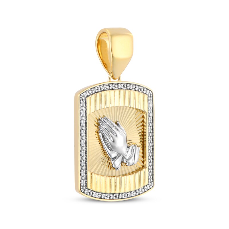 Main Image 2 of Men's Diamond Praying Hands Charm 1/10 ct tw 10K Yellow Gold